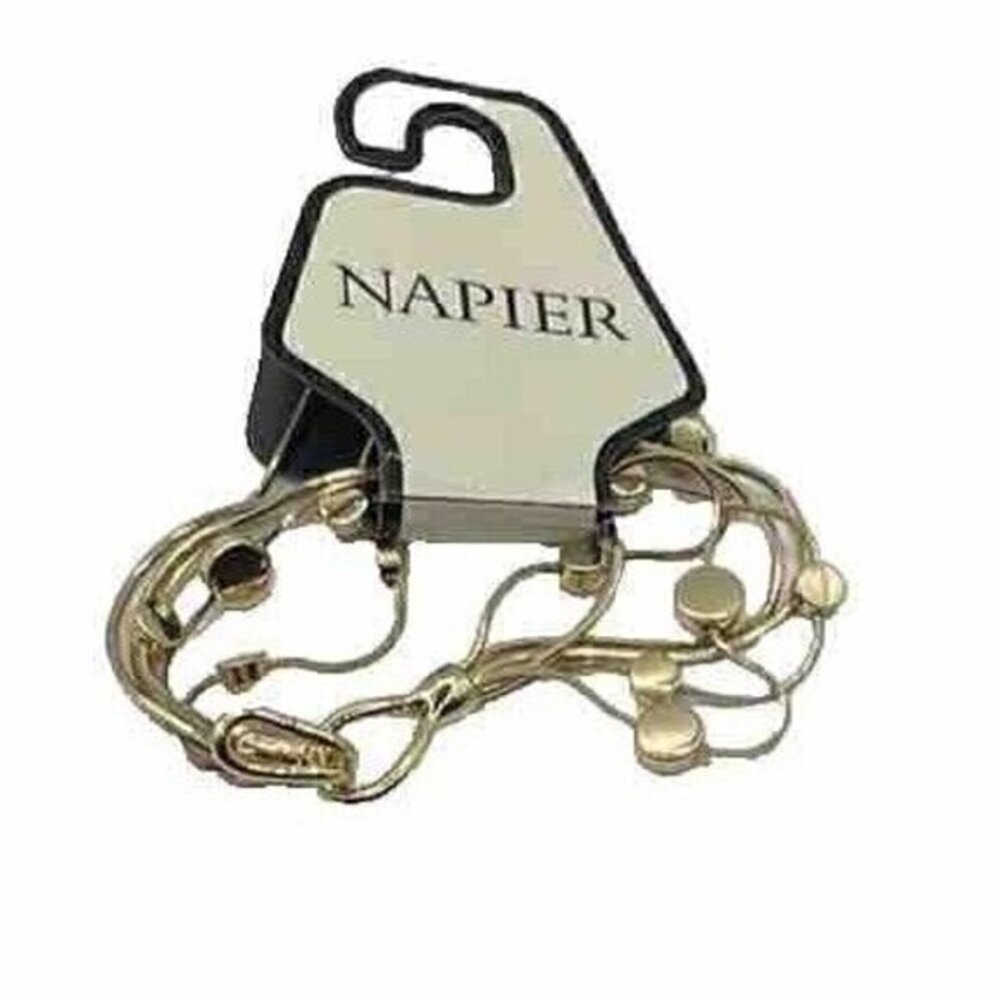 Napier Gold tone Vintage Bracelet Marked Gold Circle Design Brand New NWT